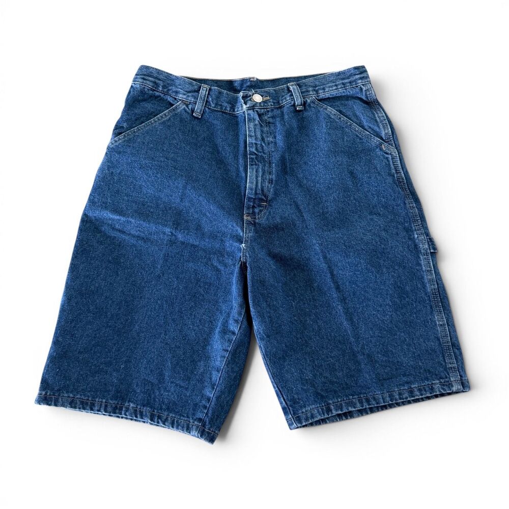 Vintage Y2K Wrangler Carpenter Denim Shorts Mens 32 NWT Loose Fit Blue